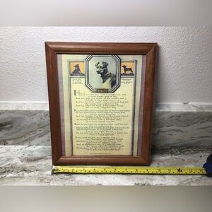 Framed “Bum” dog poem by Wegefarth